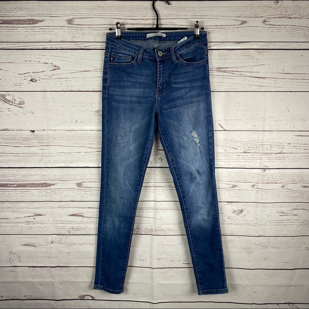 KANCAN blue distressed skinny high waist jeans Sz W3 25